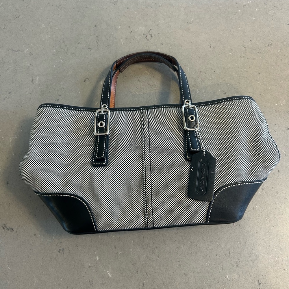 Coach Two-Tone Black Mini Tote